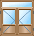 Распашные балконные двери (двустворчатый штульп)