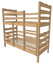 Кровать двухъярусная трансформер из массива дерева с ограждениями на нижнем ярусе