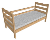 Кровать односпальная из дерева с ограждением