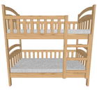 Кровать двухъярусная трансформер из массива дерева с ограждениями на нижнем ярусе