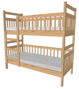 Кровать двухъярусная трансформер из массива дерева с ограждениями на нижнем ярусе