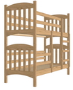 Кровать двухъярусная трансформер из массива дерева с ограждениями на нижнем ярусе