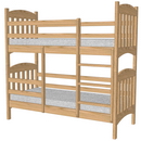 Кровать двухъярусная трансформер из дерева с ограждениями на нижнем ярусе
