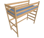 Кровать-чердак из массива дерева