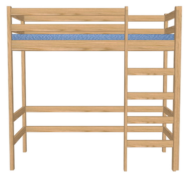 Кровать-чердак из массива дерева