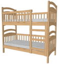 Кровать двухъярусная трансформер из массива дерева с ограждением на нижнем ярусе