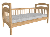 Кровать односпальная из дерева с ограждением