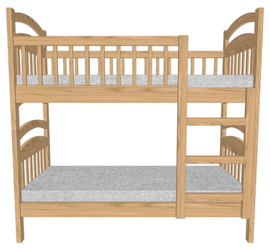 Детская двухъярусная разборная кровать "Зайка"