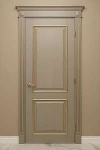Двери из массива покраска по RAL + золотая патина