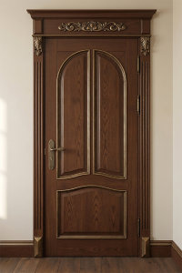 Двері з масиву Ясеня - тонування під горіх + бронзова патина