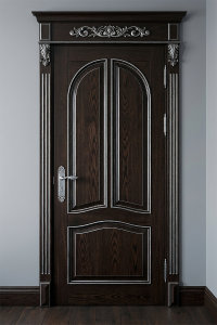 Двері з масиву ясеня - тонування під венге зі срібною патиною