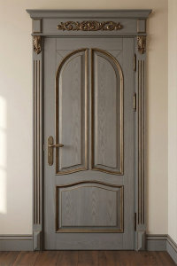 Міжкімнатні двері з масиву Ясеня. Фарбування по RAL+патина